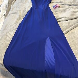 Blue Sweetheart Maxi Gown for Prom